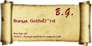 Bunya Gothárd névjegykártya